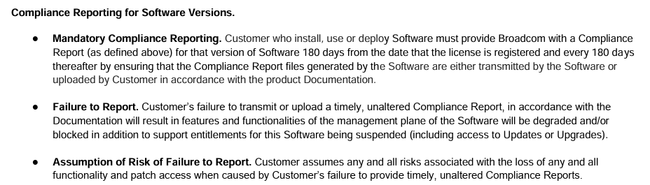 VCF9 Compliance Reporting